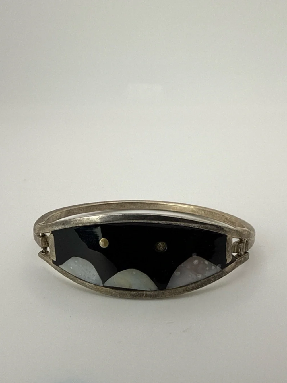 Vintage Alpaca hinge bracelet